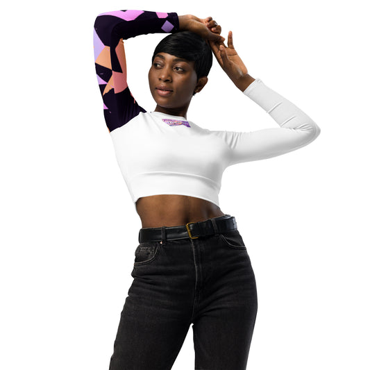 "KENSEI SLEEVE PRINT" Long-sleeve Crop Top