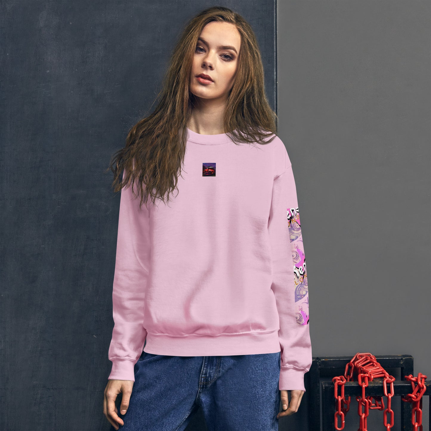 "Dreams" Centre Square and Left Sleeve Print - Unisex Sweatshirt